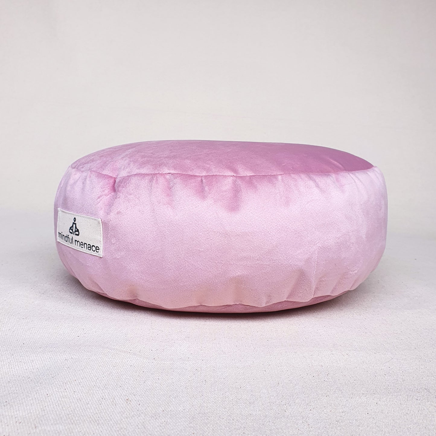 Organic Buckwheat Meditation Cushion - Blush Pink Velvet