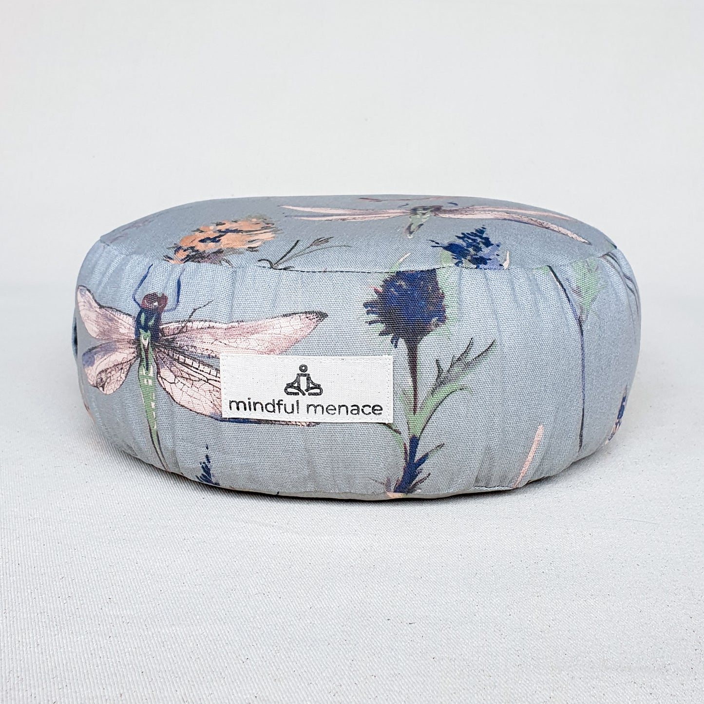Organic Buckwheat Cushion (with removable cover) - Grey Dragonfly